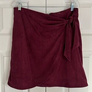 Elegant Burgundy Wrap Skirt